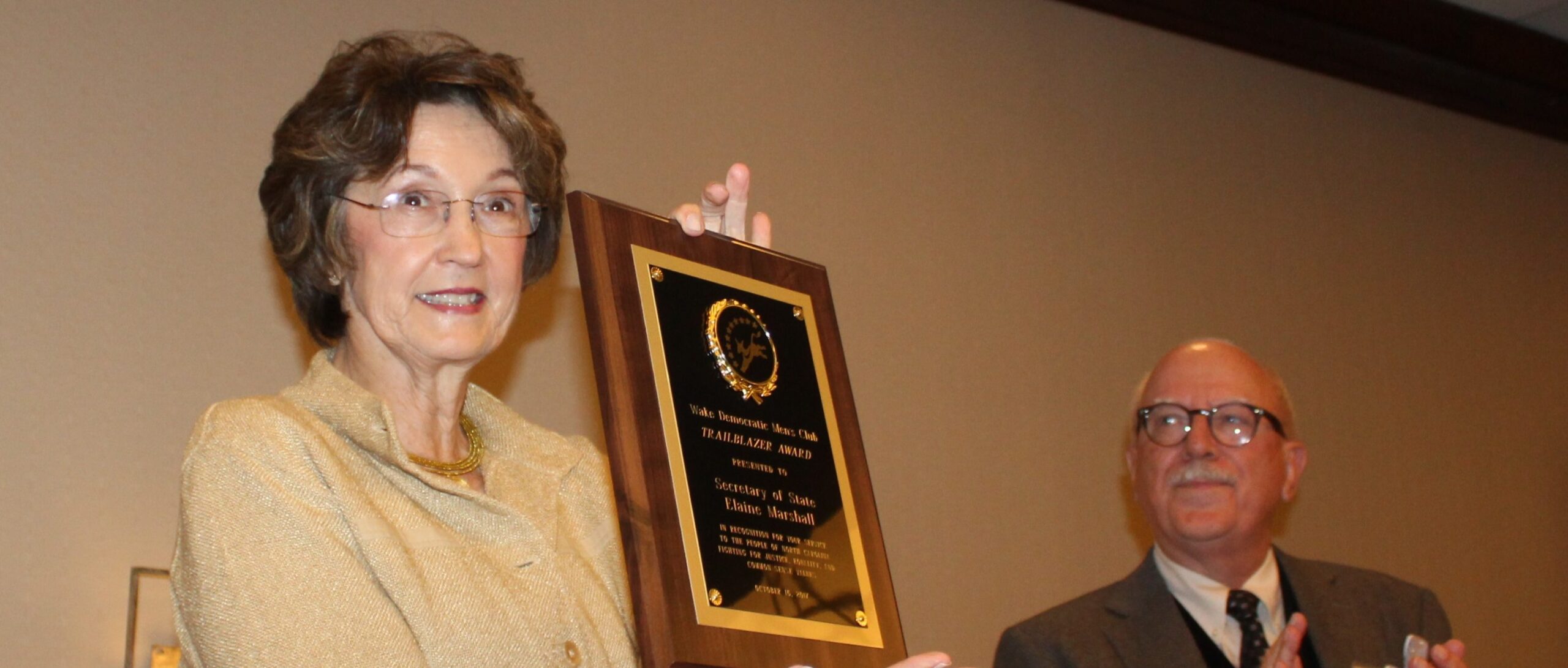 Elaine with the first Trailblazer Award