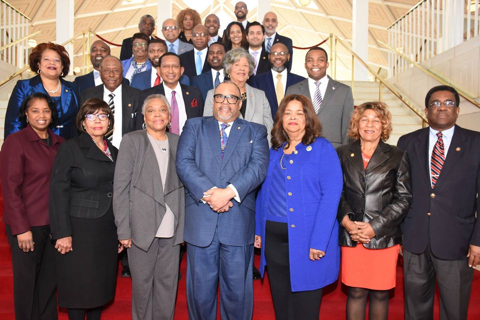 Group portrait of members of the North Carolina Legislative Black Caucus